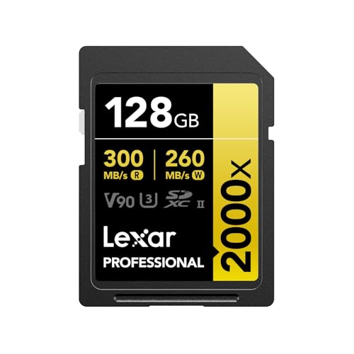 Lexar Professional 2000x SD Karte 128GB, SDXC UHS-II Speicherkarte