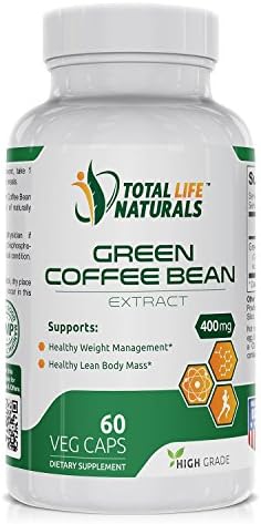 Pure Green Coffee Bean Extract Pills with 50% Chlorogenic Acid per Vegetarian Capsule | Natural Weight Loss Support for Men and Women | Made in the USA by Total Life Naturals