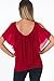 AlvaQ Womens Summer Sexy Chiffon Cold Shoulder V Neck Club Tunic Top Blouses Large Red