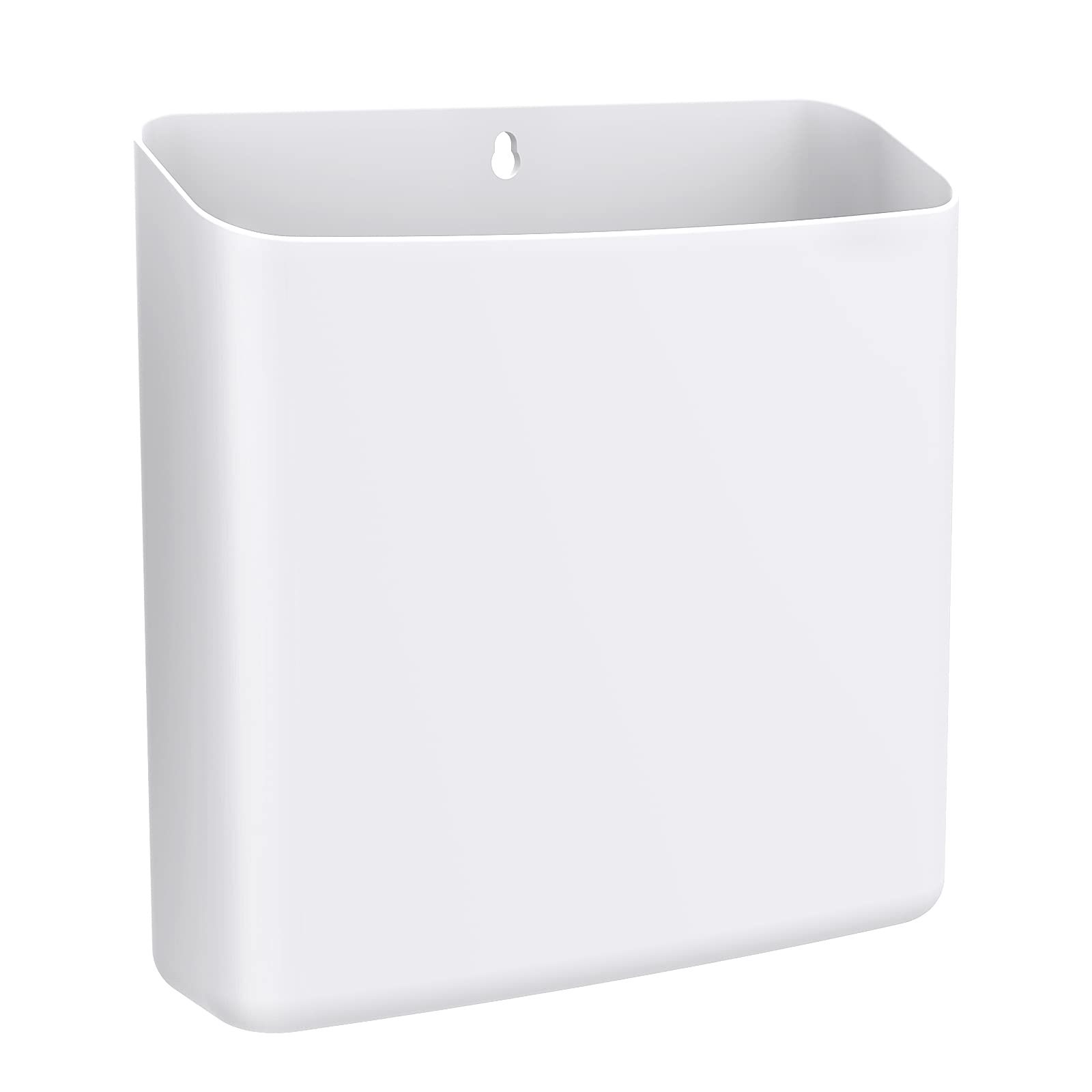 MoKo Magnetic Lint Bin for Laundry Room, Bathroom Washer Saving Container Hanging Widen Storage Holder Orgainzer Basket Wall Mount Trash Can for Detergent Pods Dryer Softener Balls Dryer Sheet, White