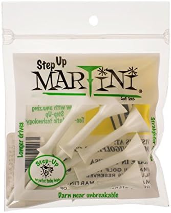 Martini Step-Up Golf Tees – Virtually Unbreakable – White, 3.25 inches