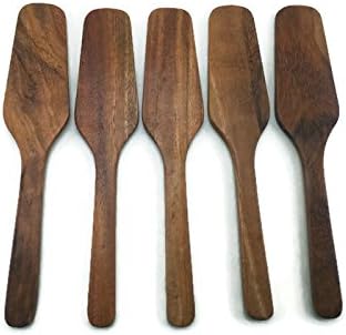 Set of 5 PCS 5" Natural Rose Wood Wooden Jam Cheese Bread Butter Knife Spread Spreader