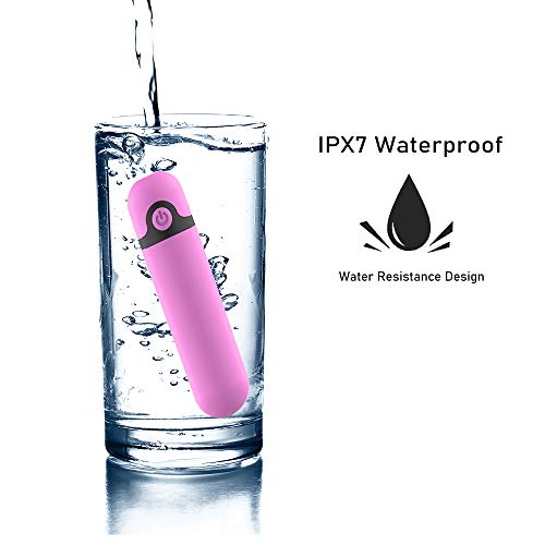 Rechargeable Personal Mini Wand Massager for Women Portable Handheld Cordless Waterproof for Neck Shoulder Back Body Massage Sports Recovery and Muscle Aches (Pink)