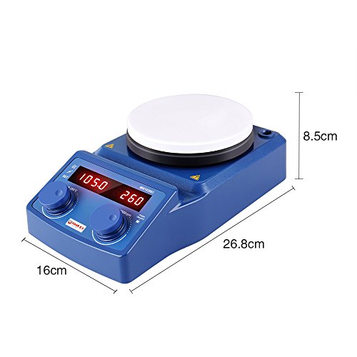 5 Inch LED Digital Magnetic Hotplate Stirrer - Four E's with Ceramic Coated Hotplate, 50-1500RPM, 5L, 600W - Benchtop Appliance for scientific Research Clinics Classrooms Laboratory - US Plug - Thumbnail 2