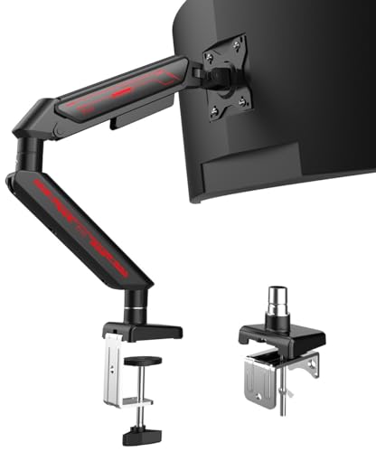 ETHU Single Monitor Arm, Adjustable Gas Spring Monitor Stand for 13-32 inch Monitor up to 9kg, Full Motion Computer Monitor Mount, LED/LCD Display Arm with VESA Pattern 75x75/100x100 Single Arm Black