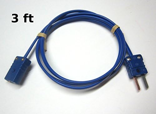 T-Type Thermocouple Extension Cable Wire with Miniature Mini Thermocouple Connectors 3 ft (= 1 yard) long