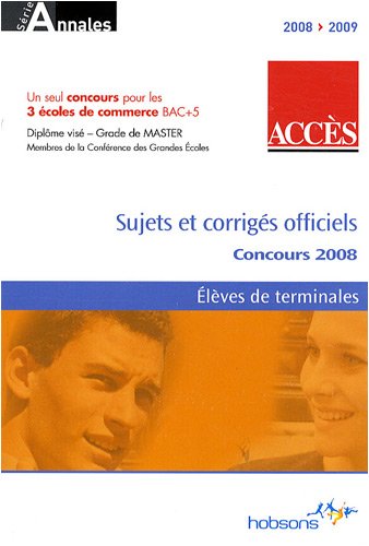 ACCÈS, annales du concours 2008