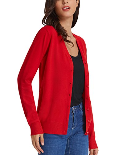 lightweight red cardigan