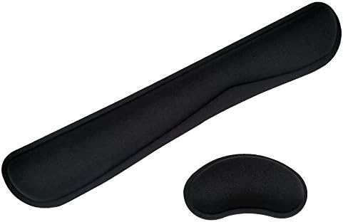 MEIO Memory Foam Non Slip Mouse Pad and Keyboard Wrist Rest Support For Office, Computer, Laptop &amp; Mac - Durable &amp; Comfortable &amp; Lightweight For Easy Typing &amp; Pain Relief