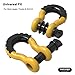oEdRo D Ring Shackles (2pc) Shackle 4.75 Ton (9500 Lbs) Capacity with 7/8'' Pin, Heavy Duty Off Road Recovery Yellow Shackle with Black Isolator for Vehicle Recovery, Towing, Stump Removal