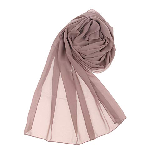 Prettyia Elegant Women Lady Solid Bubble Chiffon Scarf Muslim Hijabs Head Scarf Shawls Turban Hat Headscarf