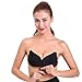 Aedo Strapless Self Adhesive Silicone Invisible Backless Push-up Bras for Women (Cup DDD, Black)