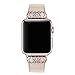 Secbolt Leather Bands Compatible Apple Watch Band 38mm 40mm iWatch Series 6 5 4 3 2 1 SE, Replacement Wristband Strap Stainless Steel Buckle，Nude