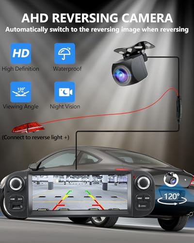 Ankeway 6.86 Inch Car Radio for Fiat Panda 319 (2013-2020) with Android Auto and Wireless Carplay, Car Radio Bluetooth Android Stereo with Reversing Camera/Mic/Canbus/WiFi/USB/App Store 2G+32G