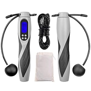 SPORTOUT Multifun springtouw met toonbank, springtouw calorieteller, verstelbare snelheid springtouw, noctilucent…