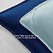 HIG 3pc Down Alternative Comforter Set - All Season Reversible Comforter with Two Shams - Quilted Duvet Insert with Corner Tabs - Box Stitched - Breathable, Soft (Full/Queen, Navy/Light Blue)