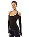 PattyBoutik Women Halter Cut Out Shoulder Long Sleeve Top (Black Medium)