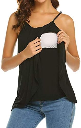 Great for mother daily.Pregnant woman breastfeeding top, Women Pregnant Strappy Vest Nursing Tops Maternity Breastfeeding T-Shirt Blouse