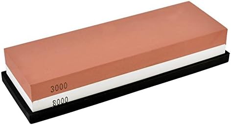 MCLLROY™ Whetstone 2-IN-1 Sharpening Stone 3000/8000 Grit Whaterstone, Rubber Stone Holder Includedd (30008000)