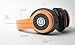 iJoy Bluetooth Headphones Over Ear, Wireless and Wired Foldable Headset Built-in Microphone, FM, Micro SD Card Slot - (Orange) Adults Kids Men Women