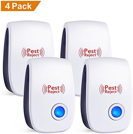 Ultrasonic Pest Repeller Plug in Pest Control - Mice Repellent &amp; Rat Repellent in Pest Repellent - Bug Repellent for Ant,Mosquito,Mice,Flea,Fly,Spider,Roach,Rat - No More Trap &amp; Bait (Multi-pack) (4)