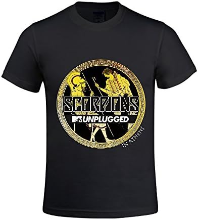 scorpions mtv unplugged in athens Men T Shirts Crew Neck Custom Printed Black