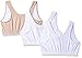 Fruit of the Loom Women's Built-Up Sports Bra, Sand/White-3 Pack, 36