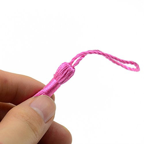 image for Makhry 100pcs 13cm/5 Inch Silky Floss bookmark Tassels with 2-Inch Cor