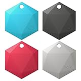 XY3.1 Item Finder by XY Findables | Bluetooth Item Locator | Find Your Lost Keys, Wallet, Phone, Etc | Bluetooth Low Energy 4.0 Tracker | Sleek Hex Design | QTY 4 (Aquamarine, Onyx, Ruby, Silver)