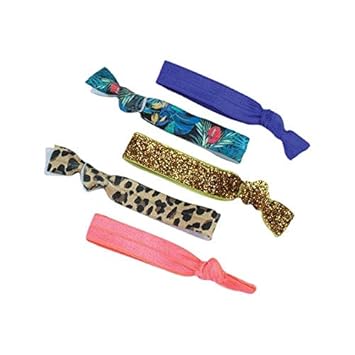 Amazon Com Kitsch 5 Piece Hair Ties Set Soft Knotted Elastic