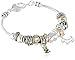 Amazon Collection Silver Tone Dog Themed Charm Bracelet, 7.5