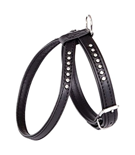 Dingo Glamour Decorative Harness with Crystals for Dogs 24 - 29 cm Black 13120