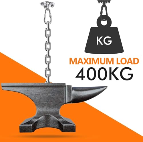 BASVII 2 Pieces Ceiling Hook Ceiling Bracket for Stainless Steel Punching Bag up to 400 kg Hanging Bracket 360° Rotation with Ring M8 for Punching Bag, Hammocks, Yoga, Hanging Chair