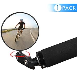 Bar End Bike Mirror, HD Convex Safe Rear View Cycling Mirror, 360° Rotation Adjustable Wide Angle Universal Mirror for…