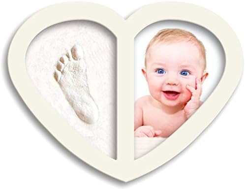 New 2017 Design, Newborn Babyprints Kit - Baby Handprint and Footprint Photo Frame Keepsake. Cool &amp; Unique Gift Idea for Baby Boys and Girls. HFF White