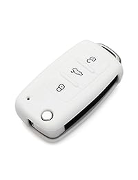 JessicaAlba® funda de llavero remoto de llave plegable, de silicona, para Volkswagen Polo, Tiguan, Passat, Golf, EOS, Scirocco, Jetta, Skoda, Octavia, A5, Superb, Fabia, Rapid, Citigo, Yeti, Rosado