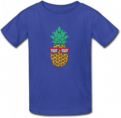 NAnhzD Pineapple Tshirt Printed Cotton T-Shirts Tops Logo Best Quality Boy Girl Tee Royal Blue