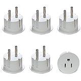 OREI American USA To European Schuko Germany Plug Adapters CE Certified Heavy Duty - 6 Pack