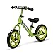 ENKEEO 12 Sport Balance Bike No Pedal Walking Bicycle with Carbon Steel Frame, Adjustable Handlebar and Seat, 110lbs Capacity for Ages 2 to 6 Years Old, Green