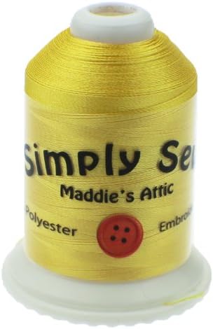 100% Polyester Yellow (Brother Color 205) Embroidery Thread - 1100 Yards