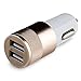 Car Charger - iCASEIT 4.8A / 24W 2-Port Quick Charge USB Car Charger Supports iPhone 7/7 Plus / 6s / 6s Plus / 5s, iPad, Galaxy S6 / S6 Edge / S5 / S4, Huawei, HTC & more with 5V input | GOLD