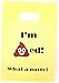 L LIFETIME Party Favor Plastic Goodie Bags with Handles- Theme Birthday Supplies Gift Bag for Kids and Adults – I'm Pooped (24 Pack)