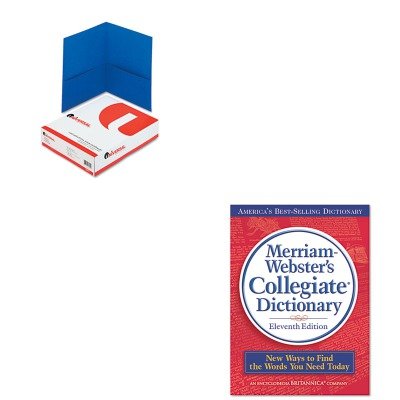 KITMER9UNV56601-Value-Kit-Merriam-Webster-Collegiate-Dictionary-MER9-and-Universal-Two-Pocket-Portfolio-UNV56601