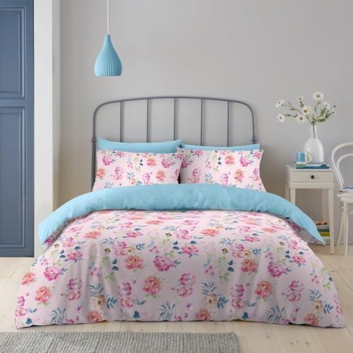 GC GAVENO CAVAILIA Flower Duvet Cover Sets - Breathable Floral Bedding Bed Set (135x200 cm) - Microfiber Single Quilt Cover with Pillow case - Washable
