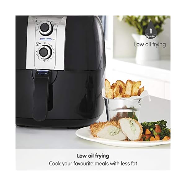 Morphy Richards 480003 Health - Air Fryer, Plastic, 1400 W, 3 Liters, Black