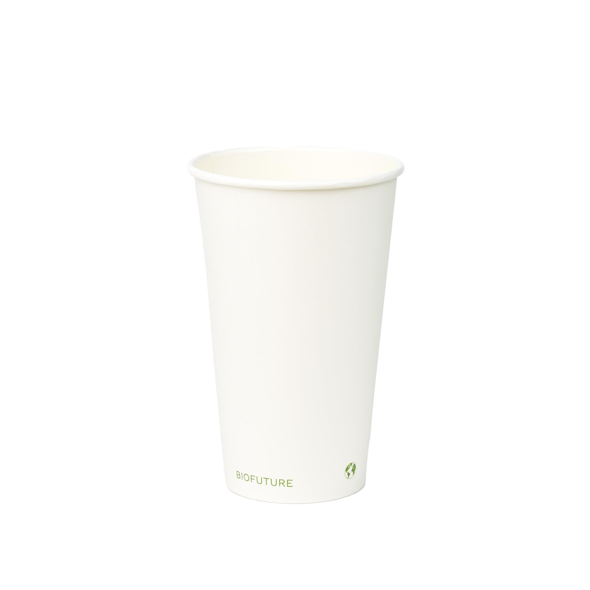 BIOFUTURE Disposable Paper Cups – 100% Compostable & Biodegradable 16 Ounce Party Cups for Weddings, Birthdays & Events, Sustainable Cold Drink Party Supplies – 50 Pack, White, 16oz