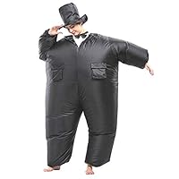 RHYTHMARTS Inflatable Tux Costume Funny Suit Blow Up Fancy Jumpsuit Suit Cosplay Clothes for Adult Black