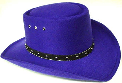 Purple Faux Felt Gambler Purple Cowboy Hat