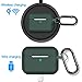 Doboli Compatible with Airpods Pro Case Cover with Keychain, Full Protective Silicone Skin Accessories for Women Men 2019 AirPods Pro [Front LED Visible] Midnight Green