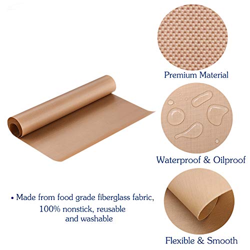 Half Sheet Pan Liners, 12x16 Inches, Reusable Baking Parchment Sheets